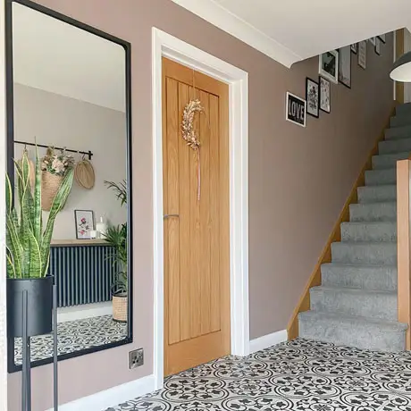 Ornate Patterned Floor Tile in Hallway