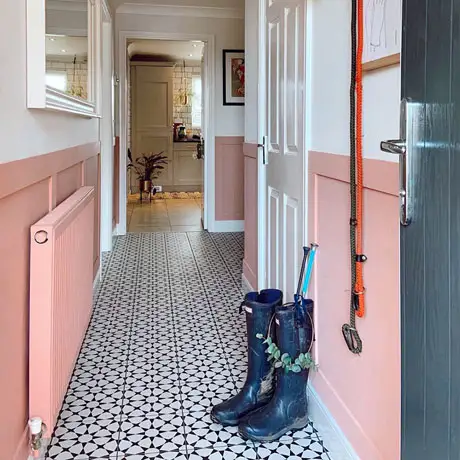 Black and White Star Pattern Floor Tiles