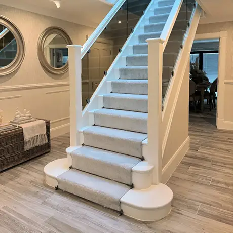 Grey floor tiles in hallway