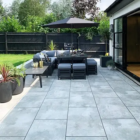 Grey Outdoor Tiles on Patio Area