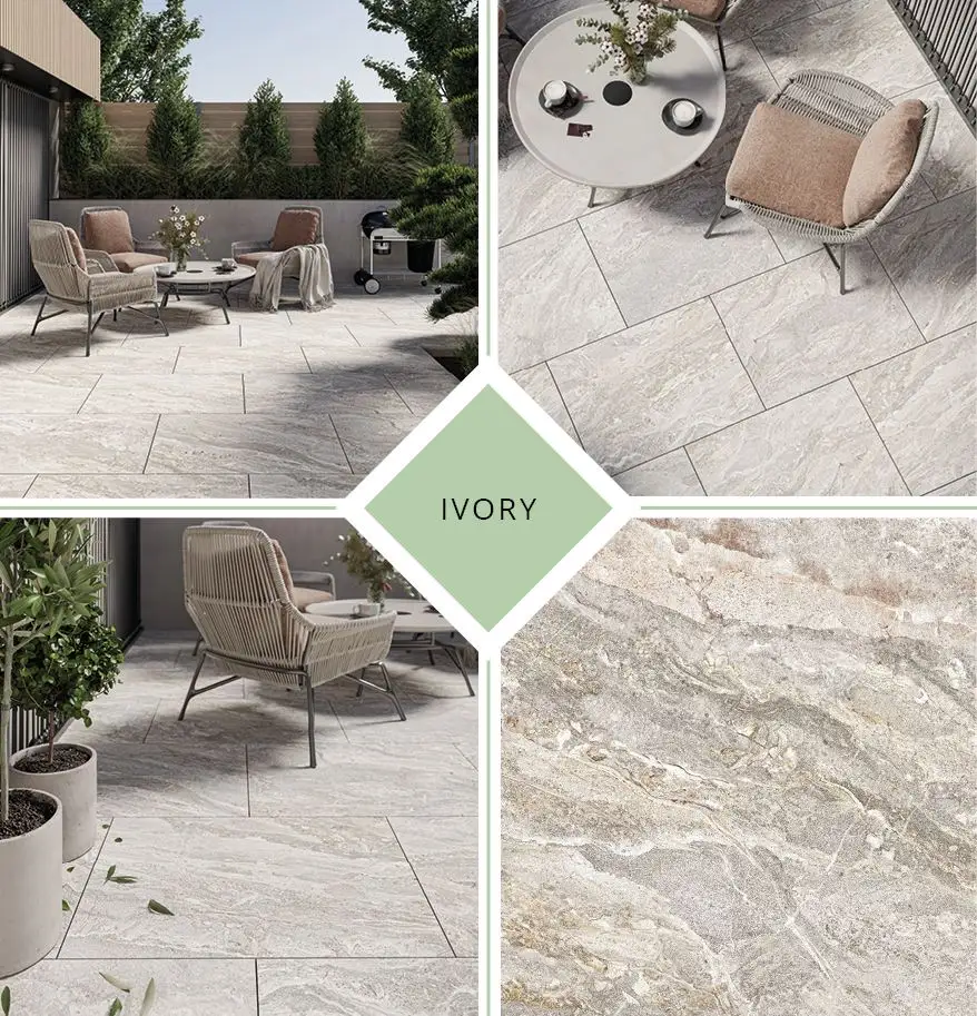 Lavastone Ivory Outdoor Tile