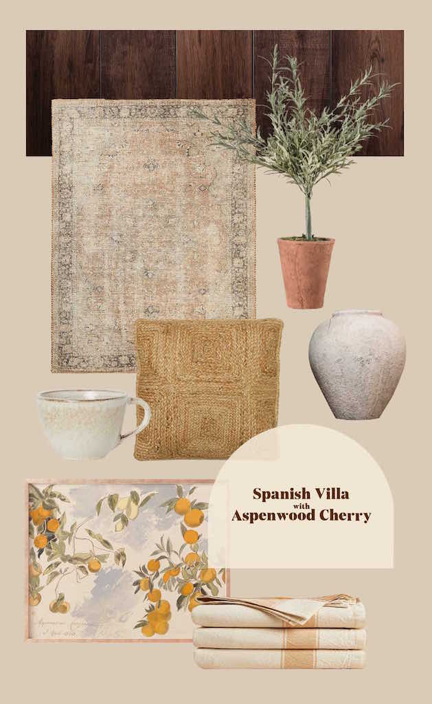 Aspenwood Cherry Floor Tiles in a Traditional Style Moodboard