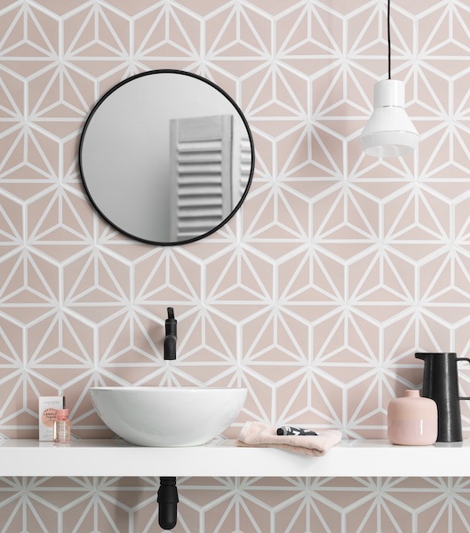 Surprising Shapes Pink Hex Wall Tiles