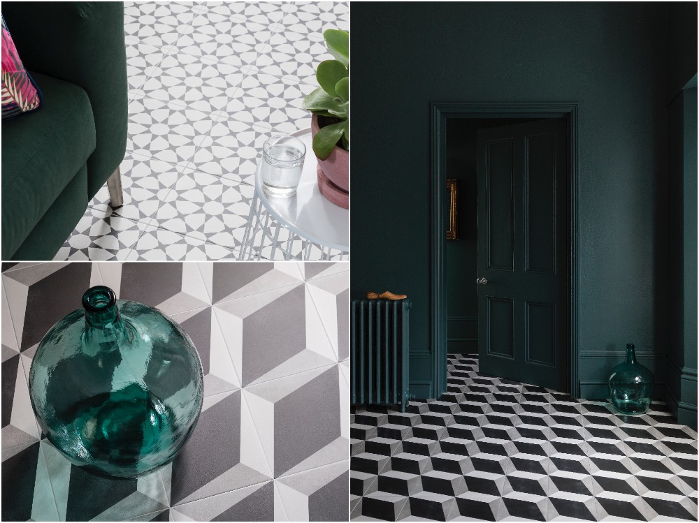 Bold Geometric Pattern Floor Tiles