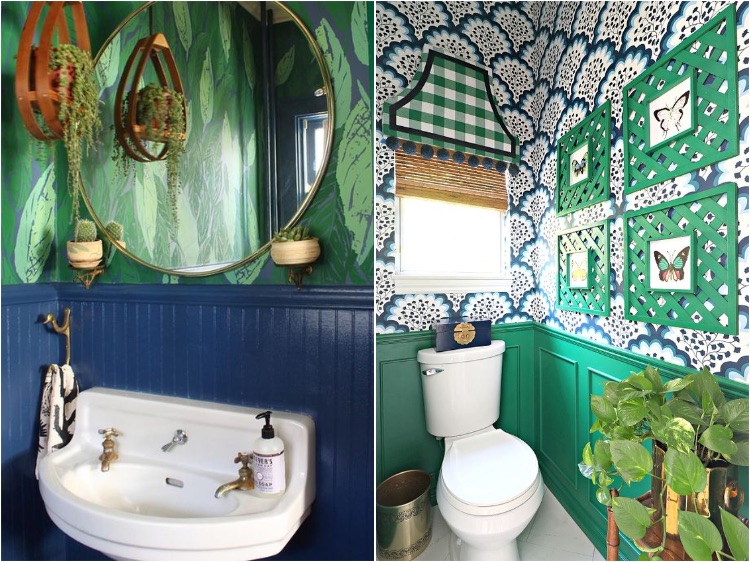Green and Blue Bathrooms
