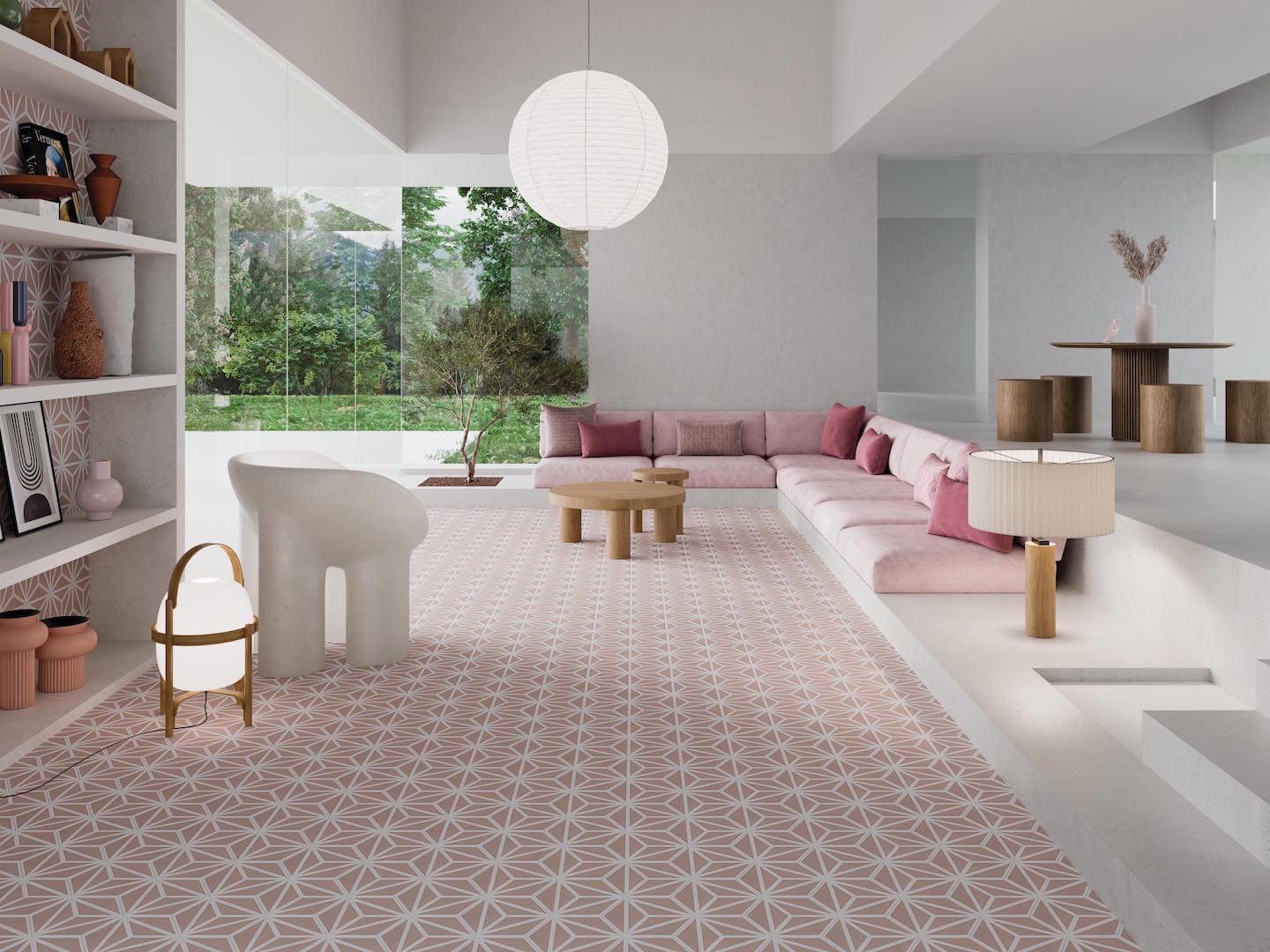 Living Room Pattern Floor Tiles