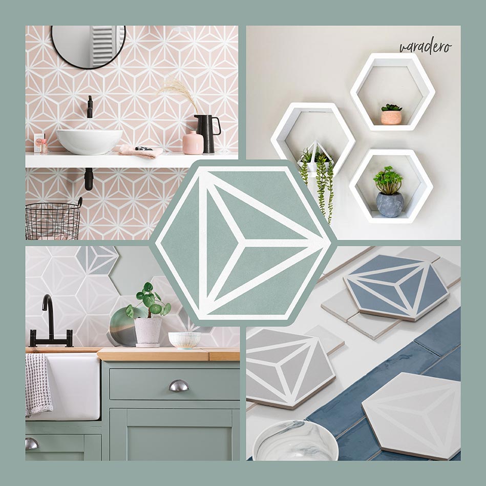 Stylish bathroom and kitchen settings featuring Varadero