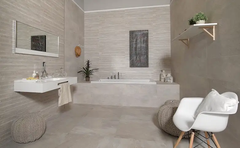 Minimalist bathroom featuring Nature tiles