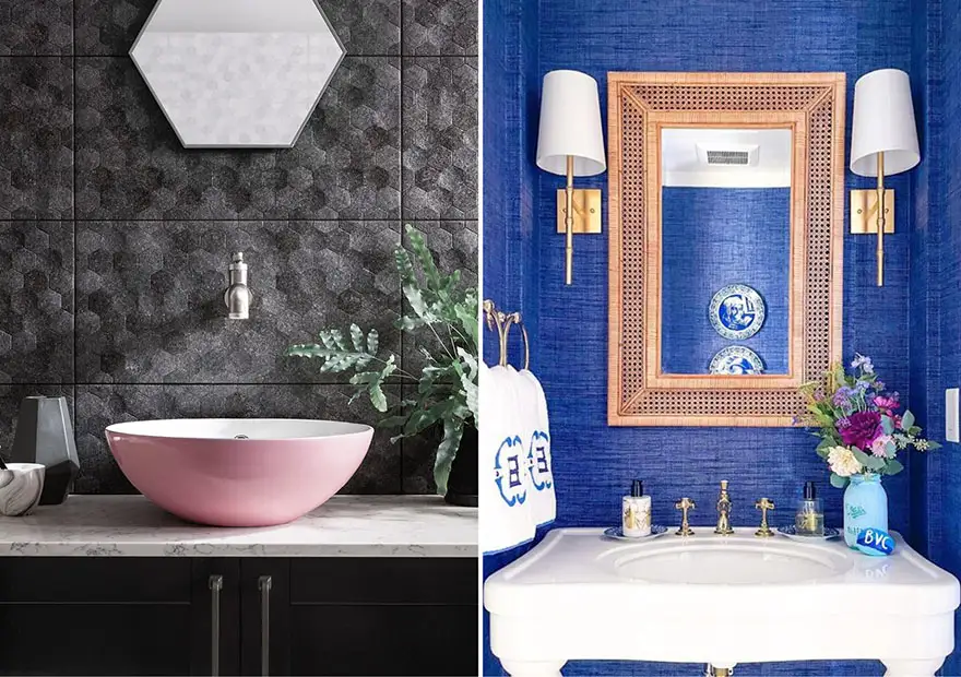Cloakroom fixtures with Buxy Antracita Hexagon Tile