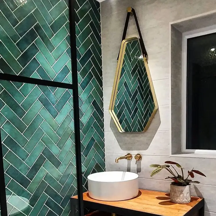 Reflective surfaces in bathroom