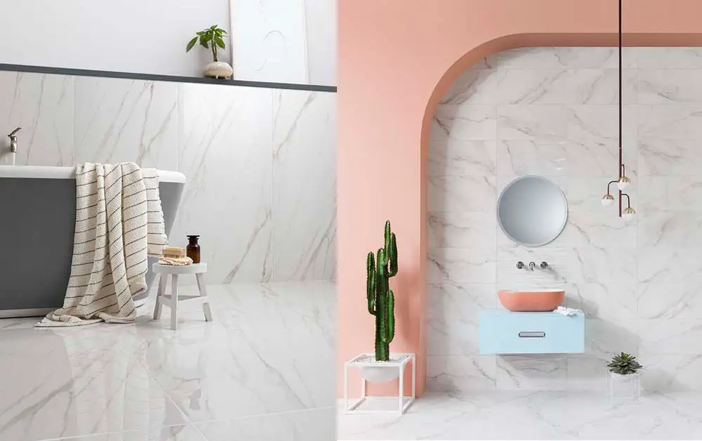 Marble patterned tiles