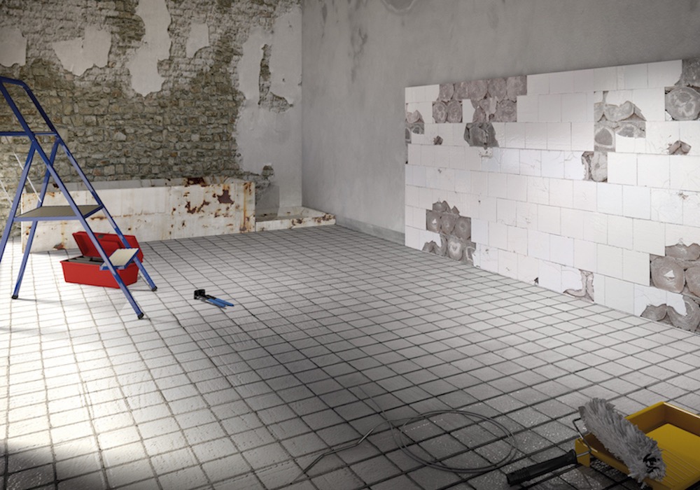 Wet room preparation with waterproof boards
