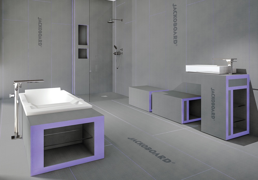 Wet room installation in progress