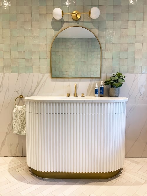 Marble effect bathroom tiles