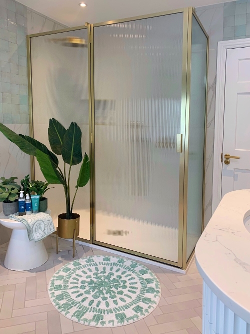 Marble effect bathroom tiles