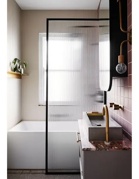 Fluted bathroom finishes