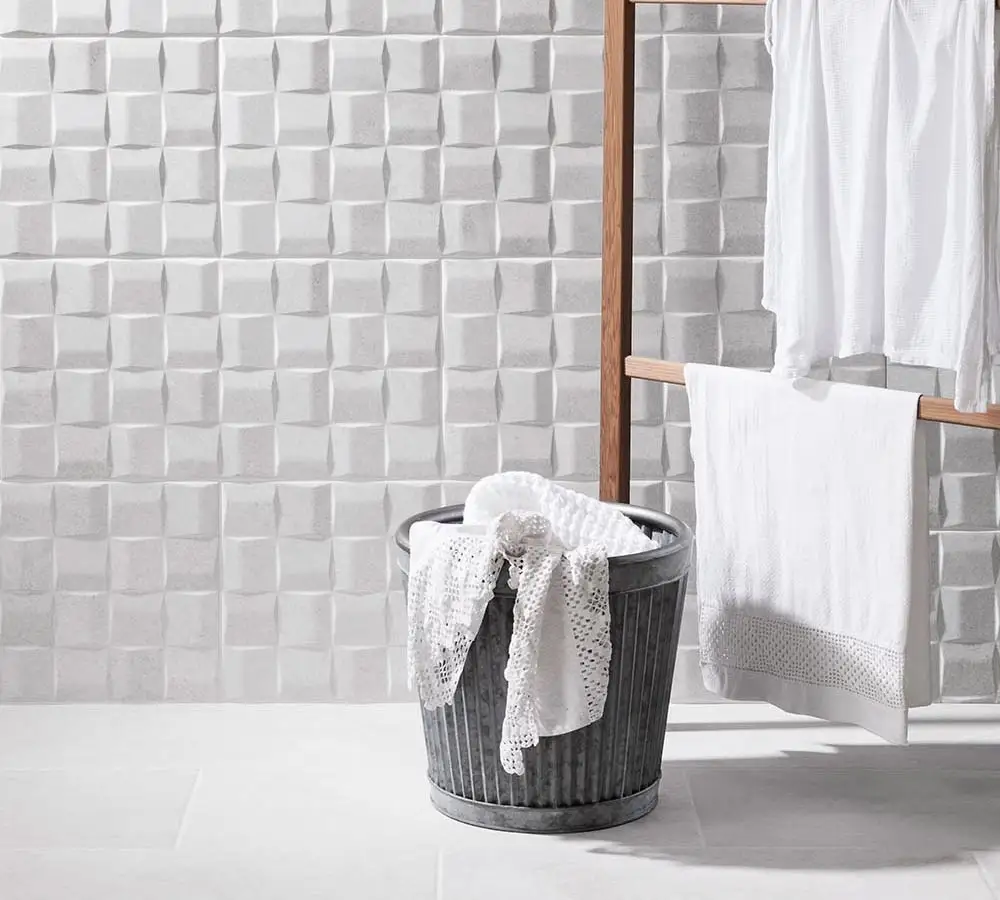 3D white tiles