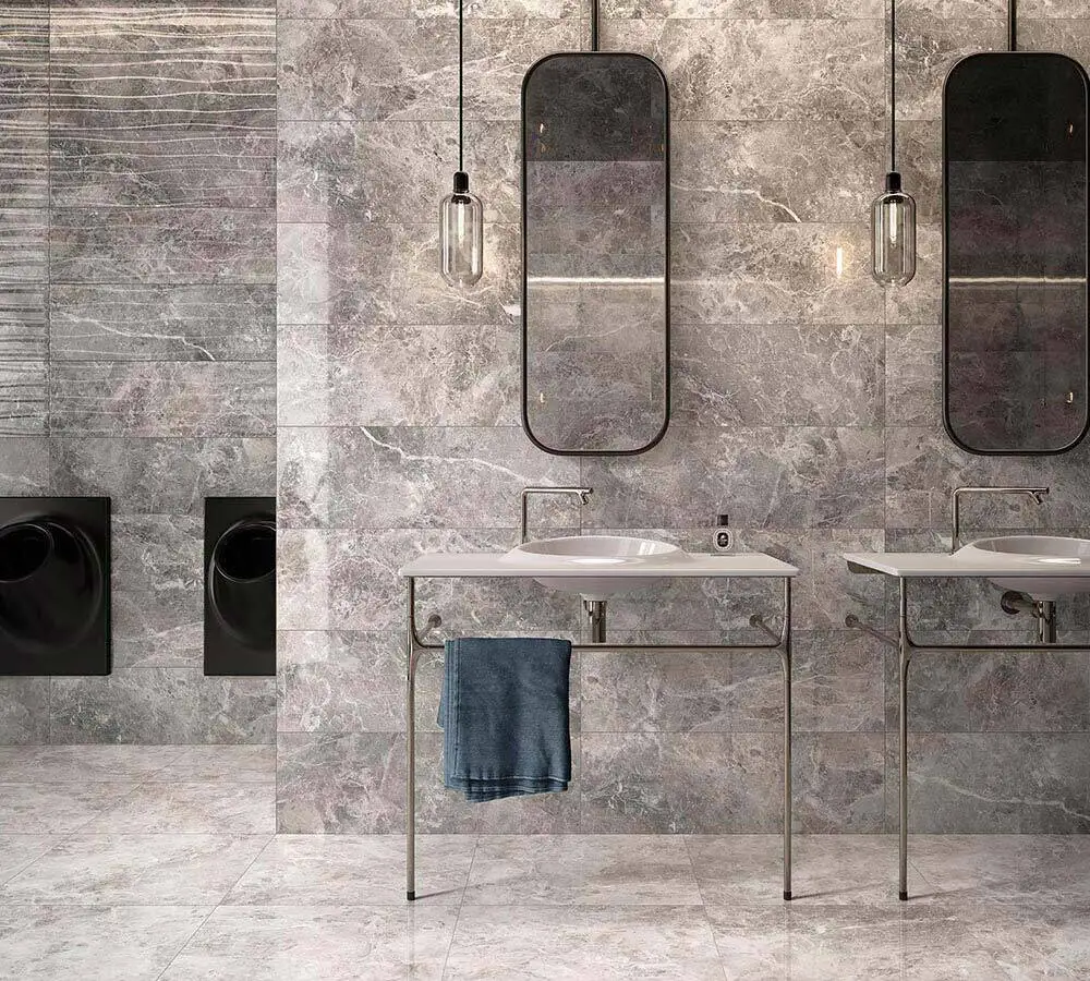 Marble bathroom tiles