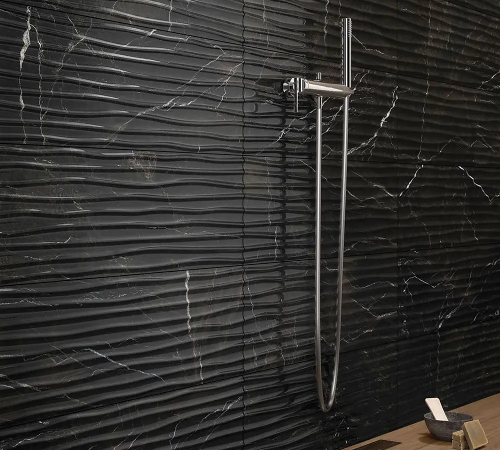 Wavy black tiles