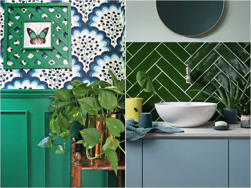 Blue and Green Bathrooms