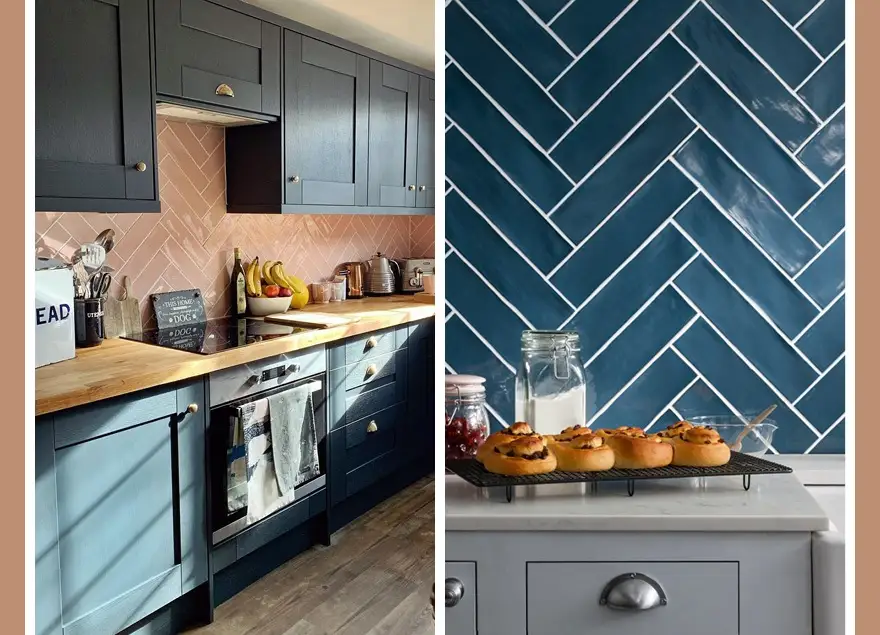 Herringbone tiles for small kitchen