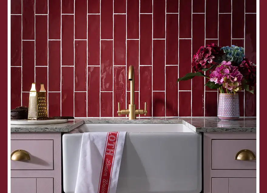 Vertical tiles for small kitchen