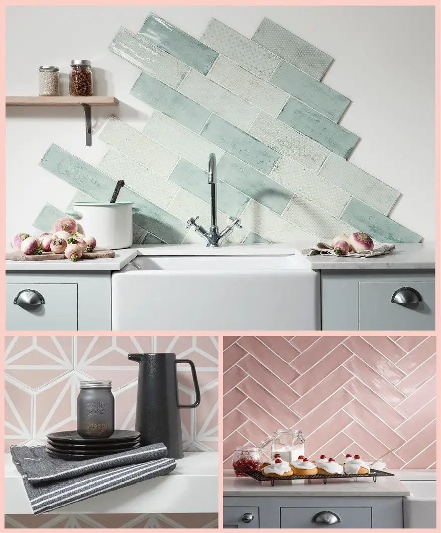 Pastel splashback tiles