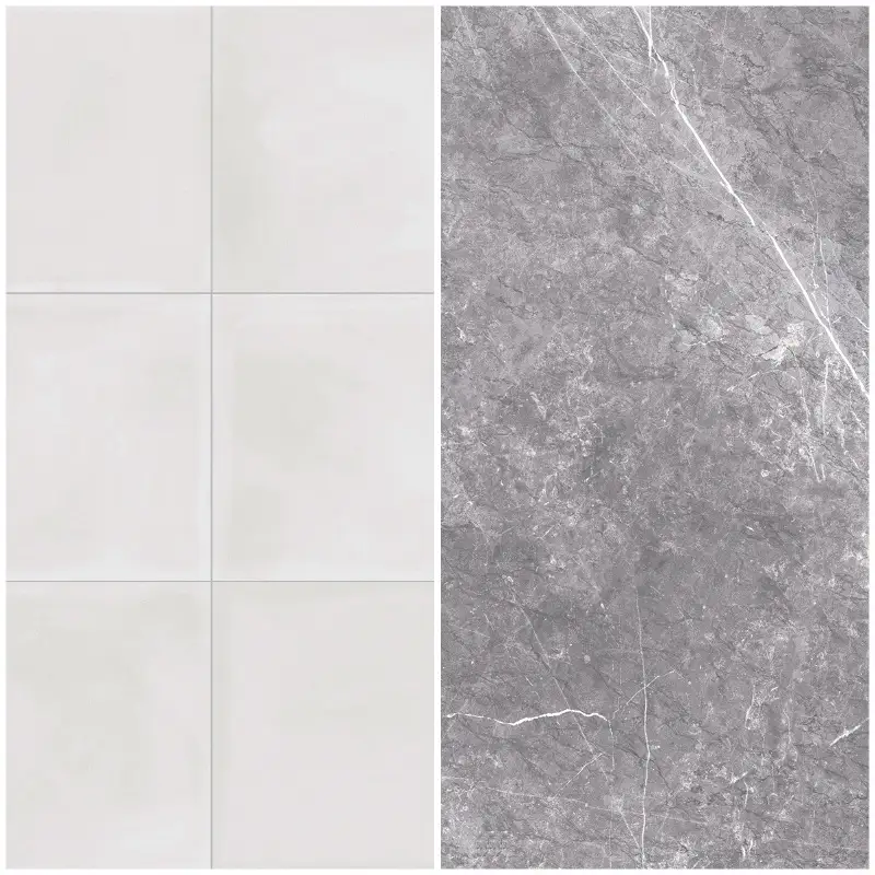 Stone tile effect flooring