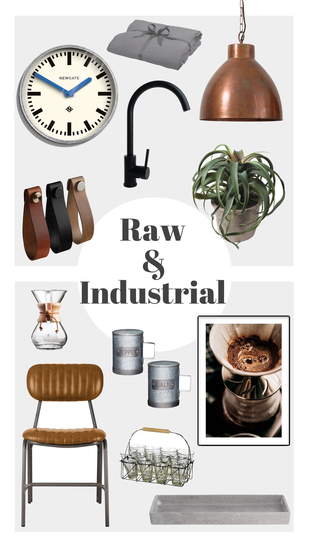 Raw and Industrial Kitchen Moodboard