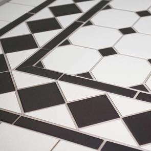 close up image of the victorian white octagon tile