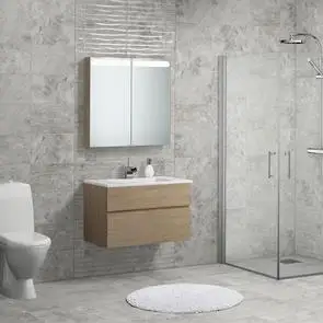 Marbles Versus Warm Grey Tile on bathroom wall