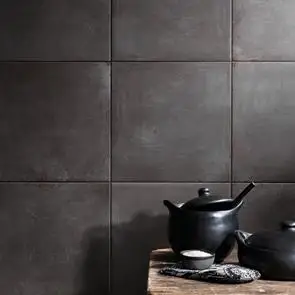 Close up of Cement Tech Mini Grey Tile - 450x450mm in a kitchen setting