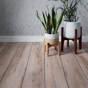 Tiled hallway floor using Contemporary Wood effect style aspenwood beige tile