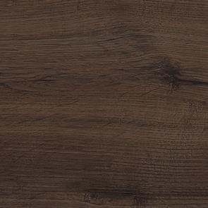 Close up of dark brown wood grain wall and floor tile.