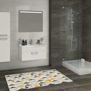 Grey wall tile from the Storm collection featured on contemporary bathroom wall