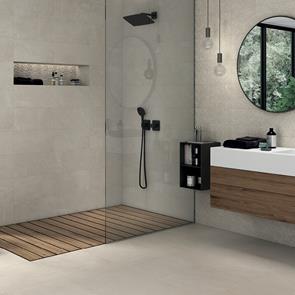 Shower room with Cliveden floor tiles