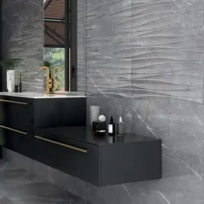 Kingston concept graphite brillo tiles on bathroom wall