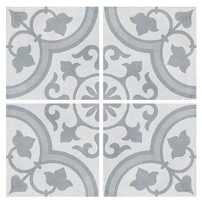 Cuban Silver Ornate Tile - 223x223mm