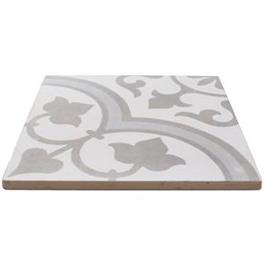 Cuban Silver Ornate Tile - 223x223mm