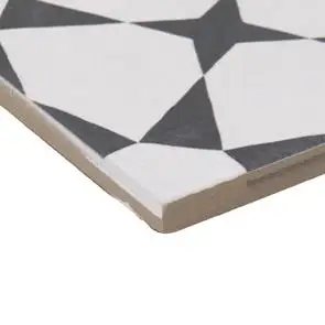 Cuban White Star Tile on living room floor