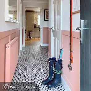 Cuban White Star Tile  bathroom floor