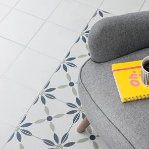 Bayamo cuban and havana edge tile in white