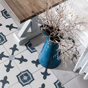 Bayamo cuban and havana edge tile in grey