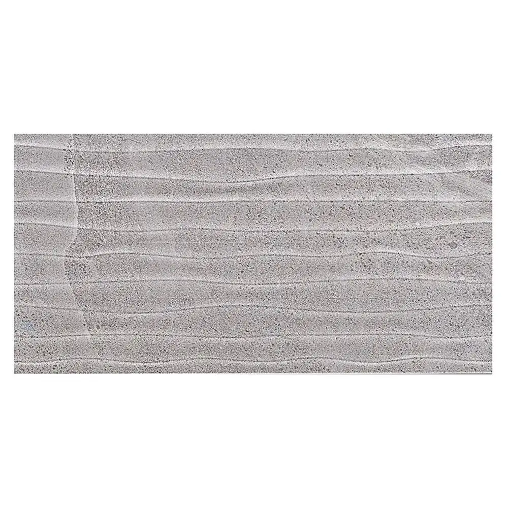 British Stone Grey Matt Wave Tile - 600x300mm