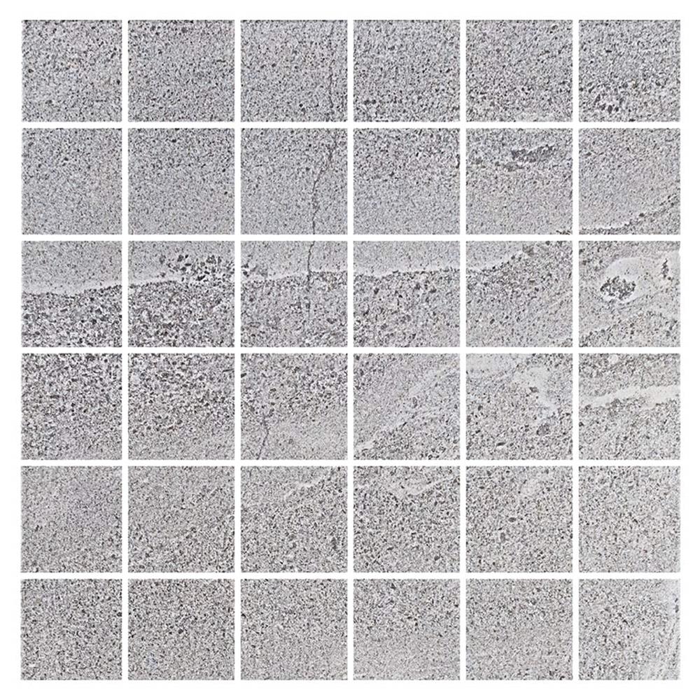 British Stone Mosaic Grey Matt Tile - 50x50mm (Sheet 300x300mm)