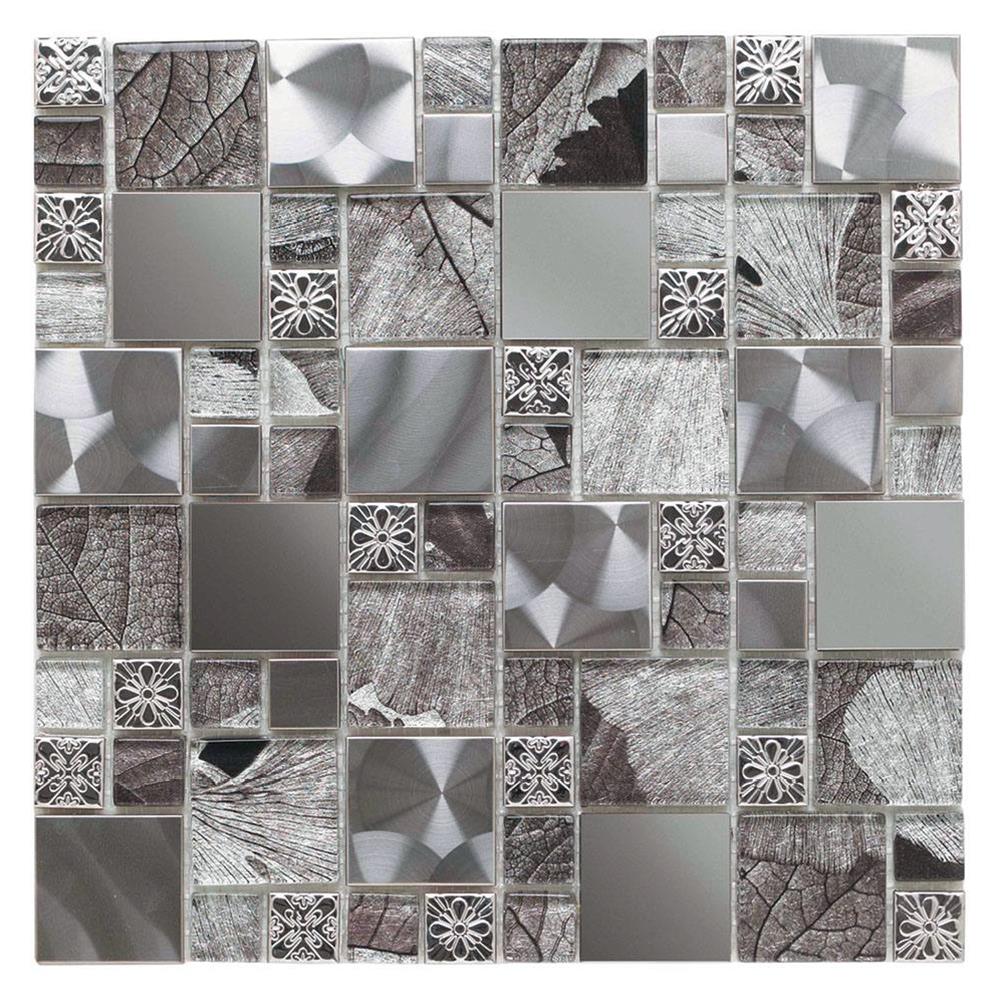 Saturn Silver Glass/Metal Mix Modular Mosaic