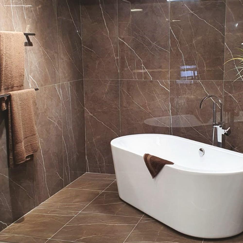 Earthy Elegance Transforming Spaces with Brown Tiles