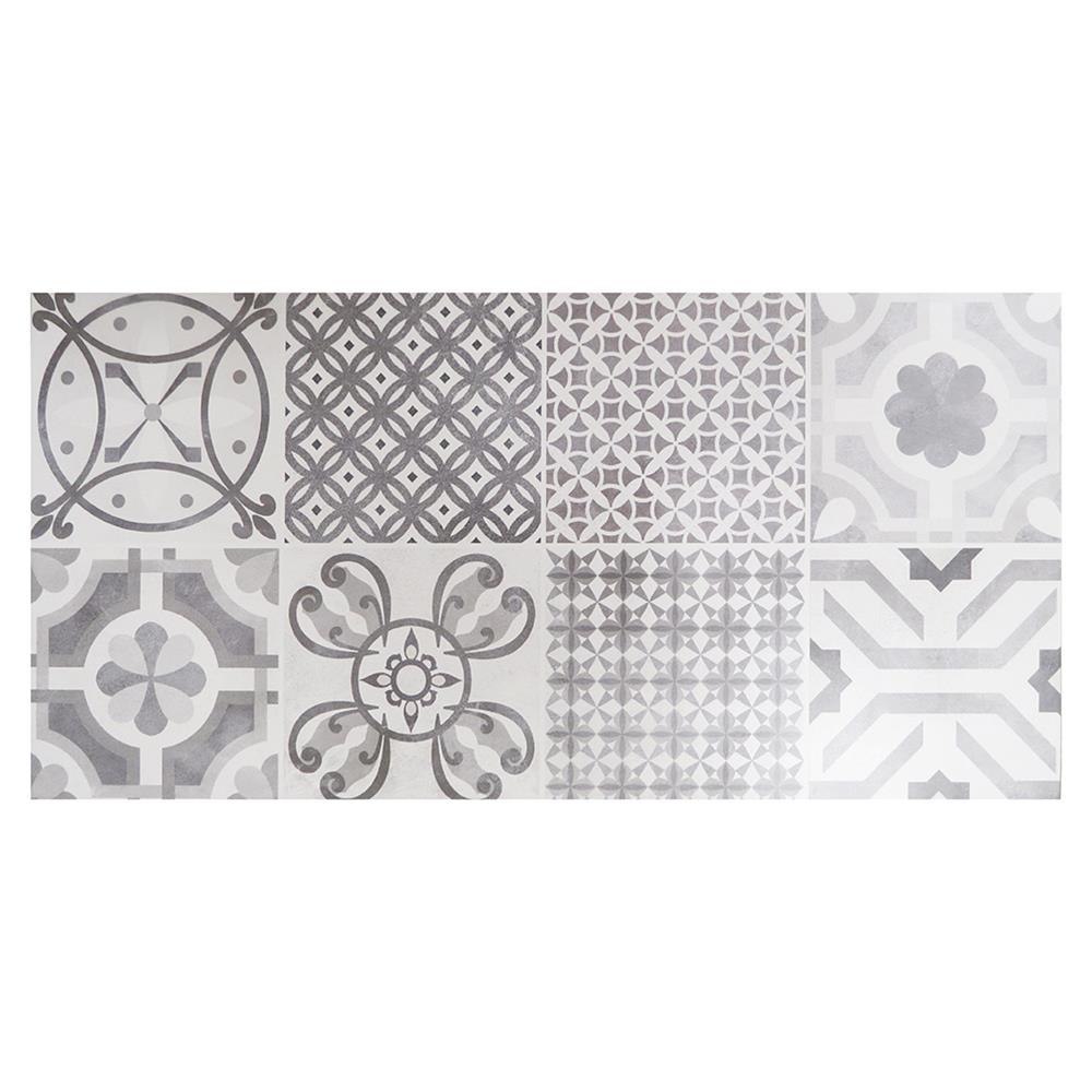 Cementine Grey Patchwork Décor Tile - 600x300mm