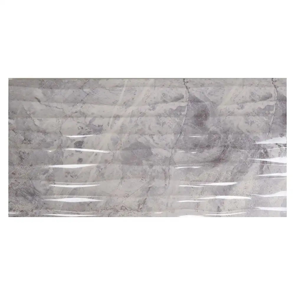 Versus Grey Wave Rectified Décor Tile - 600x300mm