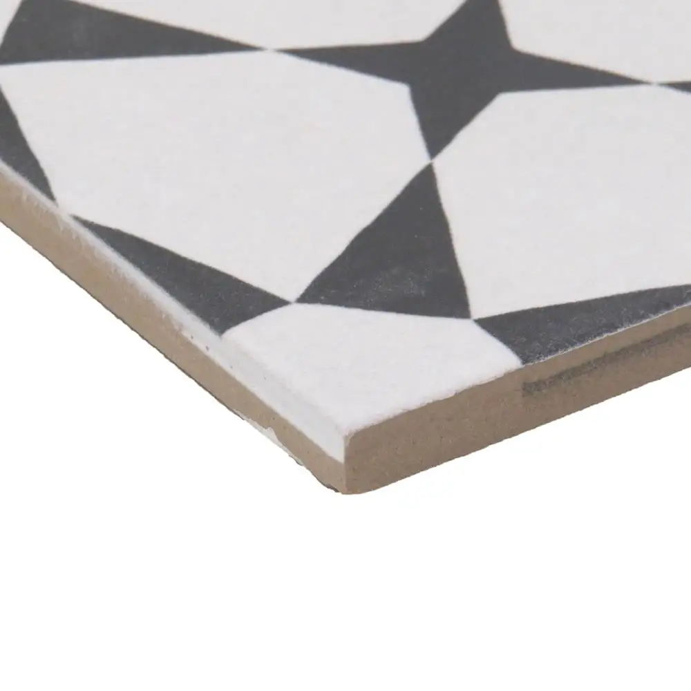 Cuban White Star Tile on living room floor
